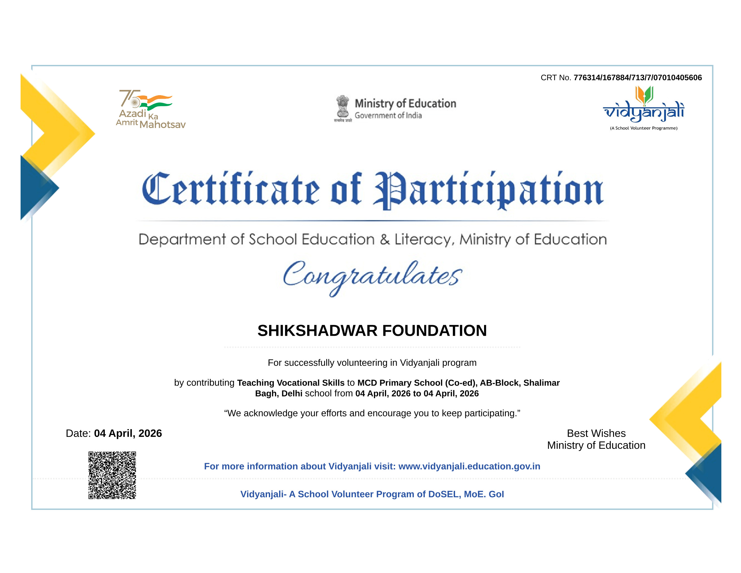 Teaching Vocational Skills — Shalimar Bagh